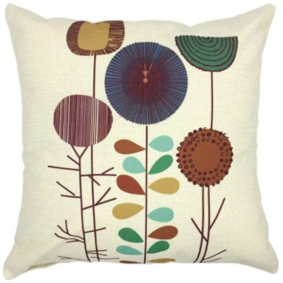 Touch Colourful 16x16 Inches Abstract Sunflower Throw Pillow Covers set of 4 - Picture 5 of 7